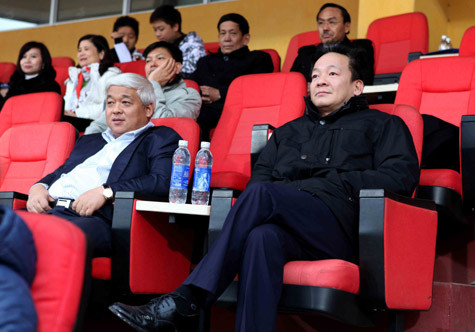 Bầu Kiên và bầu Hiển. (Ảnh: Quang Minh)