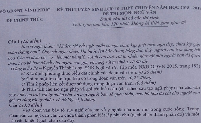 Đề thi và gợi ý giải đề thi môn Ngữ văn vào lớp 10 của thành phố Hà Nội ảnh 3