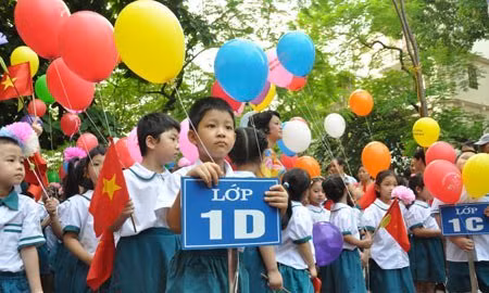 Ảnh minh họa. Trong ảnh: Bé trong ngày khai giảng tại một trường TH ở Hà Nội.