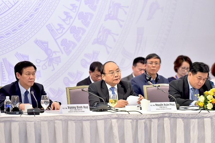 Thủ tướng khẳng định quyết tâm xây dựng Chính phủ liêm chính, kiến tạo, hành động, phục vụ người dân và doanh nghiệp. ảnh: vgp.