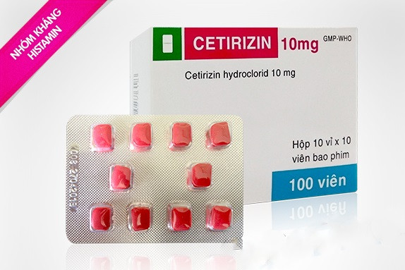 Thuốc viên nén bao phim Cetirizine tablets 10mg. Thuốc viên nén bao phim Cetirizine tablets 10mg.