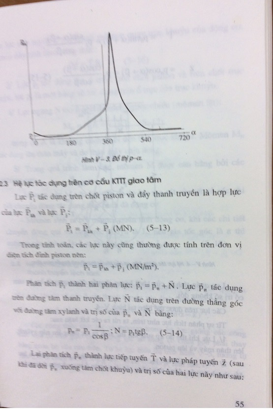 Trang 55 cuốn sách "Động cơ đốt trong" của nhà xuất bản ĐẠI HỌC SƯ PHẠM năm 2003 tác giả là Hoàng Minh Tác. Ảnh: Lại Bá Ất