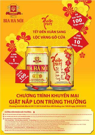 Chương trình khuyến mại chào Xuân Ất Mùi 2015 của HABECO