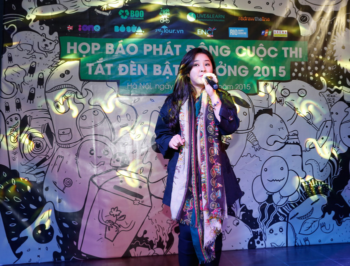 “Tắt đèn bật ý tưởng 2015” được tổ chức với chủ đề “Character bảo vệ môi trường”, nhằm hưởng ứng chiến dịch Giờ Trái Đất 2015. Ảnh: BTC