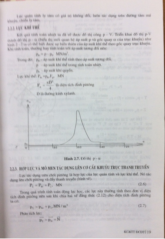 Trang 19 Sách "Kết cấu và tính toán động cơ đốt trong" . Ảnh: Lại Bá Ất