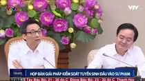 Phó Thủ tướng Vũ Đức Đam làm việc với Bộ Giáo dục và Đào tạo về vấn đề chất lượng đầu vào ngành sư phạm năm nay, ảnh chụp màn hình phóng sự của VTV. Nguồn: VTV.vn
