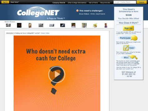 @CollegeNET: Trang web CollegeNET về các chương trình hỗ trợ tài chính sinh viên và học bổng là trang web duy nhất cho phép người dùng sử dụng diễn đàn thảo luận trên trang web để tìm ra người chiến thắng hàng tuần. Và tài khoản Twitter của họ sẽ giúp bạn theo dõi những thông tin cập nhật nhất của trang web này. @CollegeNET: Trang web CollegeNET về các chương trình hỗ trợ tài chính sinh viên và học bổng là trang web duy nhất cho phép người dùng sử dụng diễn đàn thảo luận trên trang web để tìm ra người chiến thắng hàng tuần. Và tài khoản Twitter của họ sẽ giúp bạn theo dõi những thông tin cập nhật nhất của trang web này.