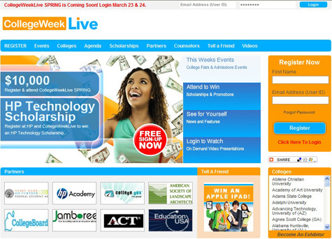 @CollegeWeekLive: CollegeWeekLive được biết đến như là "một trong những chương trình lớn nhất về các trường đại học trên thế giới". Đây là nơi tập trung rất nhiều những thông tin về các trường đại học trên khắp thế giới cũng như các chương trình hỗ trợ tài chính, học bổng chuyên ngành một cách thường xuyên và cập nhật nhất. "Follow" CollegeWeekLive trên twitter đảm bảo bạn sẽ không bỏ lỡ bất kỳ một sự kiện và thông tin quan trọng nào. @CollegeWeekLive: CollegeWeekLive được biết đến như là "một trong những chương trình lớn nhất về các trường đại học trên thế giới". Đây là nơi tập trung rất nhiều những thông tin về các trường đại học trên khắp thế giới cũng như các chương trình hỗ trợ tài chính, học bổng chuyên ngành một cách thường xuyên và cập nhật nhất. "Follow" CollegeWeekLive trên twitter đảm bảo bạn sẽ không bỏ lỡ bất kỳ một sự kiện và thông tin quan trọng nào.