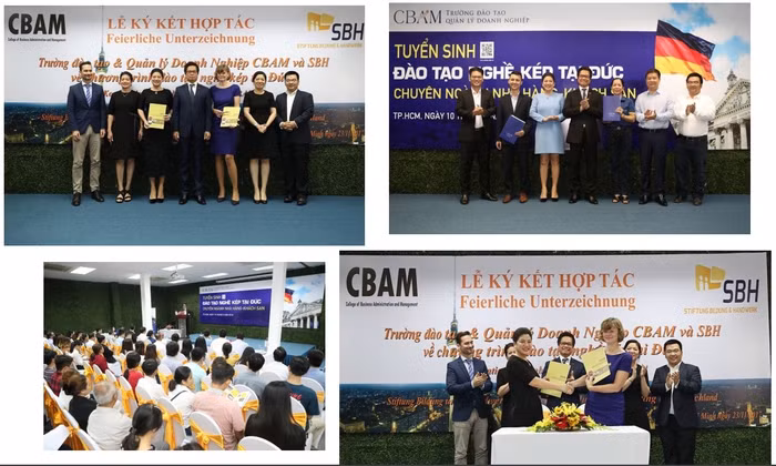 Trường Đào tạo quản lý doanh nghiệp (CBAM) cam kết chuẩn đào tạo nghề và tiếng cho các học viên. Sau đào tạo, học viên được làm việc lâu dài và có cơ hội rất lớn định cư tại Đức.