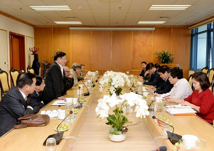 Phó giáo sư, Tiến sĩ Trần Xuân Nhĩ – Phó Chủ tịch Hiệp hội các trường Đại học, Cao đẳng Việt Nam phát biểu tại buổi làm việc.