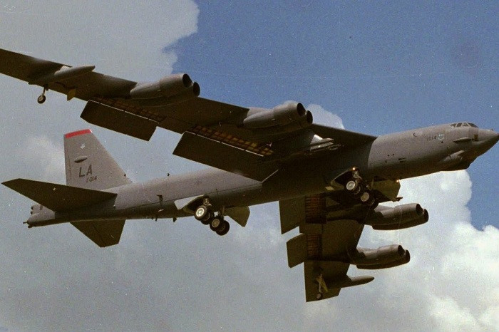 Máy bay B-52H của Mỹ bay qua "khu vực tranh chấp" trên Biển Đông ngày 04/3/2019 (Ảnh: SCMP). Máy bay B-52H của Mỹ bay qua "khu vực tranh chấp" trên Biển Đông ngày 04/3/2019 (Ảnh: SCMP).
