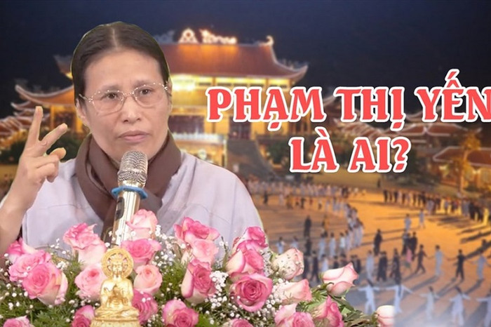 Bà Yến trước kia học nghề may rồi may quần áo ở chợ, gần đây xuất hiện tại chùa Ba Vàng tuyên truyền mê tín dị đoan với nhiều phát ngôn bậy bạ, xúc phạm cả những người đã mất. Ảnh: Báo Lao Động. Bà Yến trước kia học nghề may rồi may quần áo ở chợ, gần đây xuất hiện tại chùa Ba Vàng tuyên truyền mê tín dị đoan với nhiều phát ngôn bậy bạ, xúc phạm cả những người đã mất. Ảnh: Báo Lao Động.