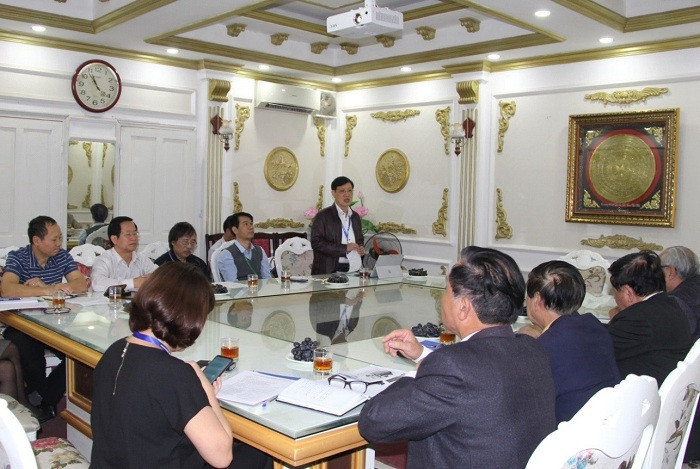 Phó giáo sư, Tiến sĩ Đào Đăng Phượng - Bí thư Đảng ủy, Hiệu trưởng Nhà trường phát biểu tại buổi làm việc.