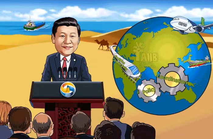 Ảnh chụp một hoạt cảnh trong phim hoạt hình tuyên truyền về Vành đai và Con đường của Đài truyền hình trung ương Trung Quốc.