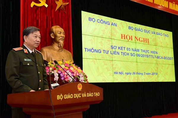 Bộ trưởng Bộ Công an Tô Lâm phát biểu tại Hội nghị.