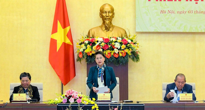 Chủ tịch Quốc hội, Chủ tịch Hội đồng Bầu cử quốc gia Nguyễn Thị Kim Ngân phát biểu tại Phiên họp thứ Hai của Hội đồng Bầu cử quốc gia. Ảnh: quochoi.vn Chủ tịch Quốc hội, Chủ tịch Hội đồng Bầu cử quốc gia Nguyễn Thị Kim Ngân phát biểu tại Phiên họp thứ Hai của Hội đồng Bầu cử quốc gia. Ảnh: quochoi.vn