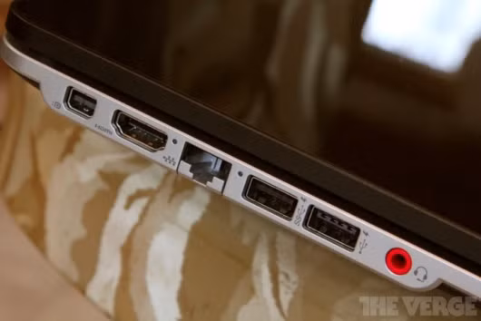 Envy 14 Spectre trang bị cổng kết nối USB 3.0, HDMI, Mini DisplayPort, Ethernet...