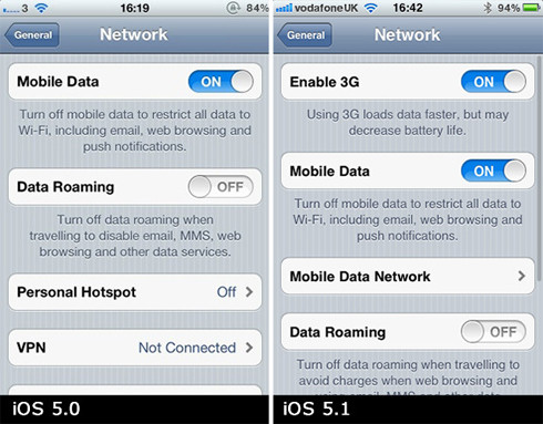Người dùng đã có thể tắt mạng 3G ở hệ điều hành iOS 5.1. Người dùng đã có thể tắt mạng 3G ở hệ điều hành iOS 5.1.