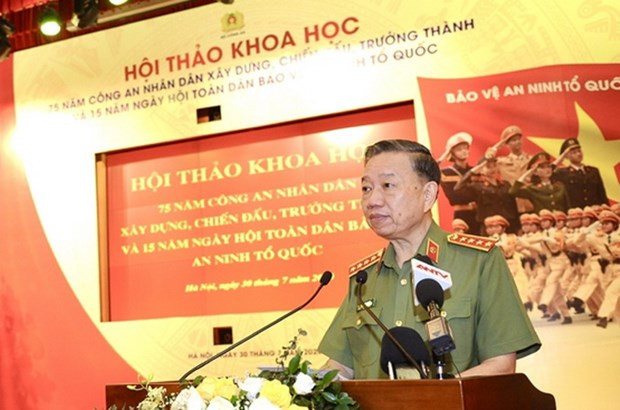 Bộ trưởng Tô Lâm phát biểu kết luận hội thảo. (Nguồn:cand.com.vn) Bộ trưởng Tô Lâm phát biểu kết luận hội thảo. (Nguồn:cand.com.vn)