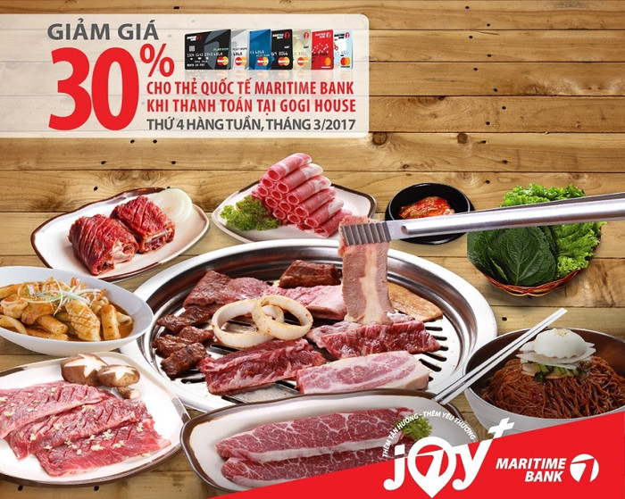 Sử dụng thẻ Quốc tế Maritime Bank được giảm giá trực tiếp trên hóa đơn 30%. Sử dụng thẻ Quốc tế Maritime Bank được giảm giá trực tiếp trên hóa đơn 30%.