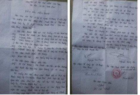 Biên bản của đoàn kiểm tra Công an tỉnh Thanh Hóa (ảnh do người dân cung cấp) Biên bản của đoàn kiểm tra Công an tỉnh Thanh Hóa (ảnh do người dân cung cấp)