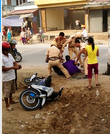 Nam thanh niên bị CSGT quật ngã giữa đường