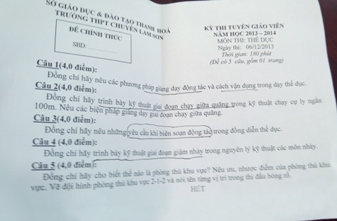 Việc ra đề thi được coi là "đánh đố" thí sinh với câu hỏi được cho là nằm ngoài chương trình giảng dạy ở bậc THPT (câu 3) Việc ra đề thi được coi là "đánh đố" thí sinh với câu hỏi được cho là nằm ngoài chương trình giảng dạy ở bậc THPT (câu 3)