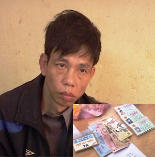 Đối tượng Phùng Như Thắng tại cơ quan công an Đối tượng Phùng Như Thắng tại cơ quan công an