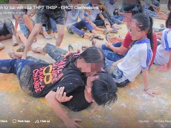 Trò chơi của trường Thực hành Sư phạm- Đại học Cần Thơ bị dư luận lên án gay gắt (Ảnh minh họa: Báo Pháp luật thành phố Hồ Chí Minh)