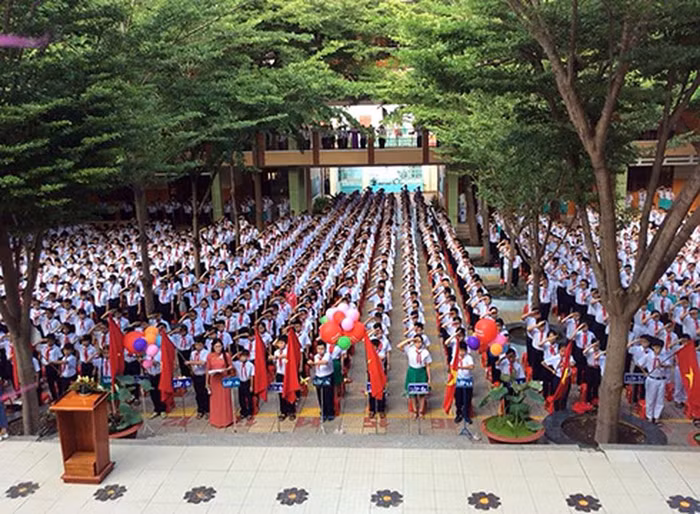 Học sinh Trường trung học cơ sở Nguyễn Thái Bình, thành phố Vũng Tàu (Ảnh: Website nhà trường)