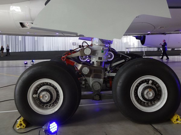 Hệ thống bánh sau của chiếc Airbus A350 XWB.