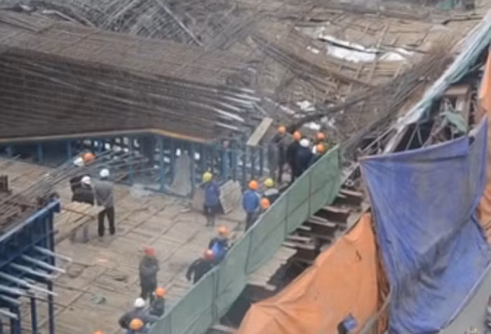 Hiện trường vụ tai nạn nhìn từ trên cao.