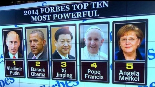 Năm người quyền lực nhất thế giới trong bảng xếp hạng do Forbes vừa công bố. Năm người quyền lực nhất thế giới trong bảng xếp hạng do Forbes vừa công bố.