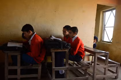 Học sinh Ấn Độ trong lớp học.