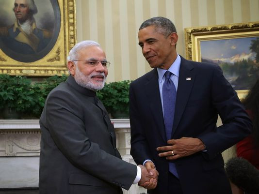 Thủ tướng Ấn Độ Narendra Modi và Tổng thống Mỹ Barack Obama. Thủ tướng Ấn Độ Narendra Modi và Tổng thống Mỹ Barack Obama.