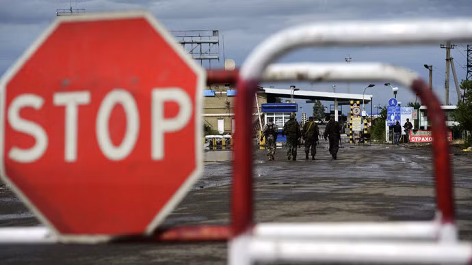 Trạm kiểm soát biên giới Izvarino tại tỉnh Luhansk, Ukraine.