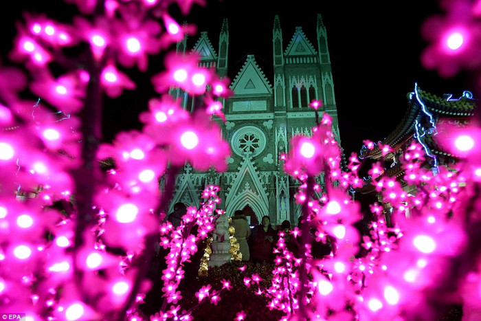 Giáo hội Công giáo Xishiku ở Bắc Kinh, Trung Quốc.