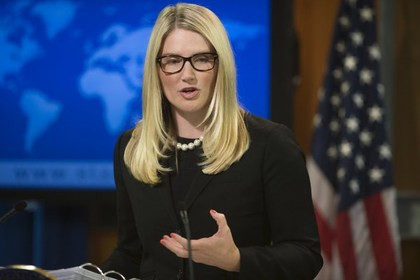Phát ngôn viên Bộ Ngoại giao Mỹ Marie Harf. Phát ngôn viên Bộ Ngoại giao Mỹ Marie Harf.
