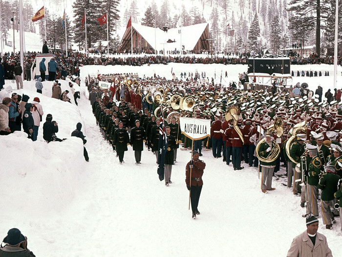 Các vận động viên Úc tại lễ Khai mạc Thế vận hội mù đông ở Mỹ năm 1960.