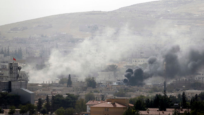 Giao tranh ác liệt bên trong thị trấn Kobani. Giao tranh ác liệt bên trong thị trấn Kobani.
