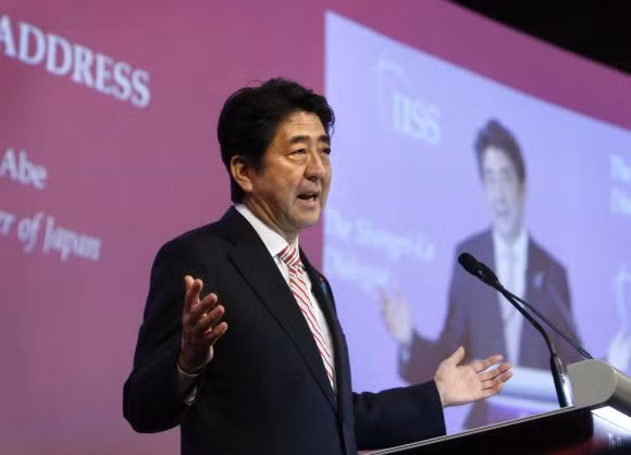 Thủ tướng Nhật Bản Shinzo Abe phát biểu trong lễ khai mạc Đối thoại Shangri-La.