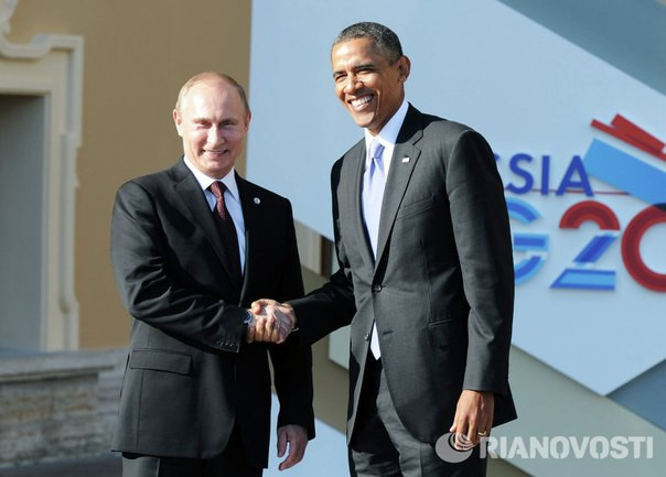 Tổng thống Nga Vladimir Putin và Tổng thống Mỹ Barack Obama.