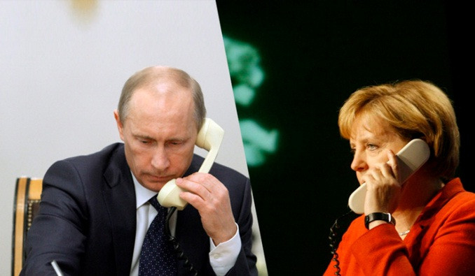 Tổng thống Nga Vladimir Putin và Thủ tướng Đức Angela Merkel. Tổng thống Nga Vladimir Putin và Thủ tướng Đức Angela Merkel.