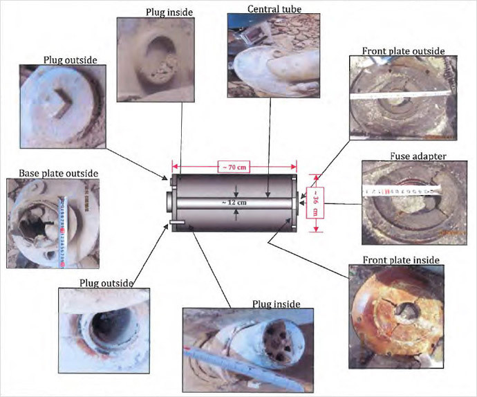 Các chi tiết trên động cơ tên lửa bằng chứng được các thanh tra LHQ thu thập. Các chi tiết trên động cơ tên lửa bằng chứng được các thanh tra LHQ thu thập.