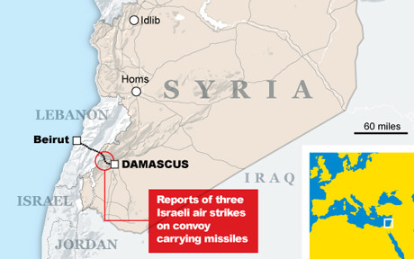 Địa điểm 3 chiếc máy bay Israel không kích lô hàng tên lửa ở Damascus sớm ngày 5.5 Địa điểm 3 chiếc máy bay Israel không kích lô hàng tên lửa ở Damascus sớm ngày 5.5