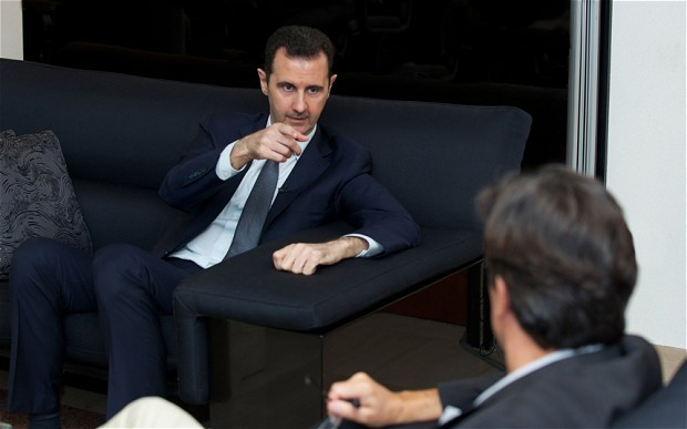 Tổng thống Syria Bashar al-Assad trong một cuộc phỏng vấn với tờ Le Figaro tại Damascus Tổng thống Syria Bashar al-Assad trong một cuộc phỏng vấn với tờ Le Figaro tại Damascus