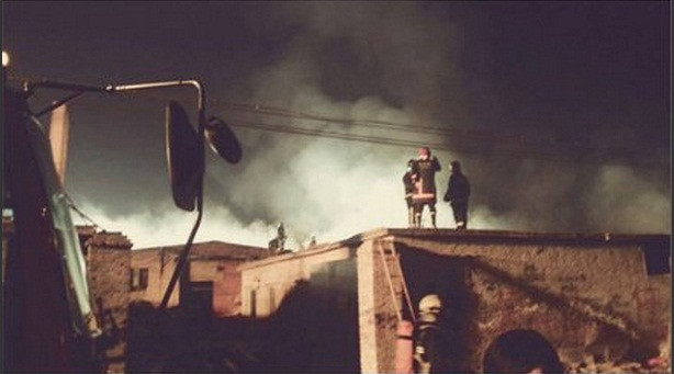 Hiện trường vụ hỏa họa tại nhà kho ở Bắc Kinh.