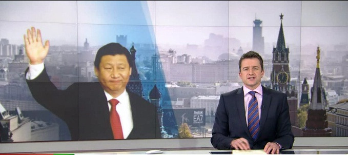 Đài Russia Today đưa tin về chuyến thăm Nga của ông Tập Cận Bình. Đài Russia Today đưa tin về chuyến thăm Nga của ông Tập Cận Bình.