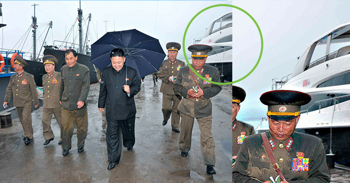 Một phần của chiếc du thuyền siêu sang trọng được tiết lộ trong bức ảnh KCNA công bố hôm 28/5. Một phần của chiếc du thuyền siêu sang trọng được tiết lộ trong bức ảnh KCNA công bố hôm 28/5.