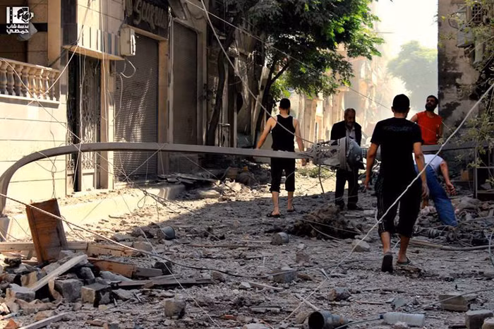 Khu phố al-Hamidiyyeh của tỉnh Homs sau một trận pháo kích ngày 3/7.